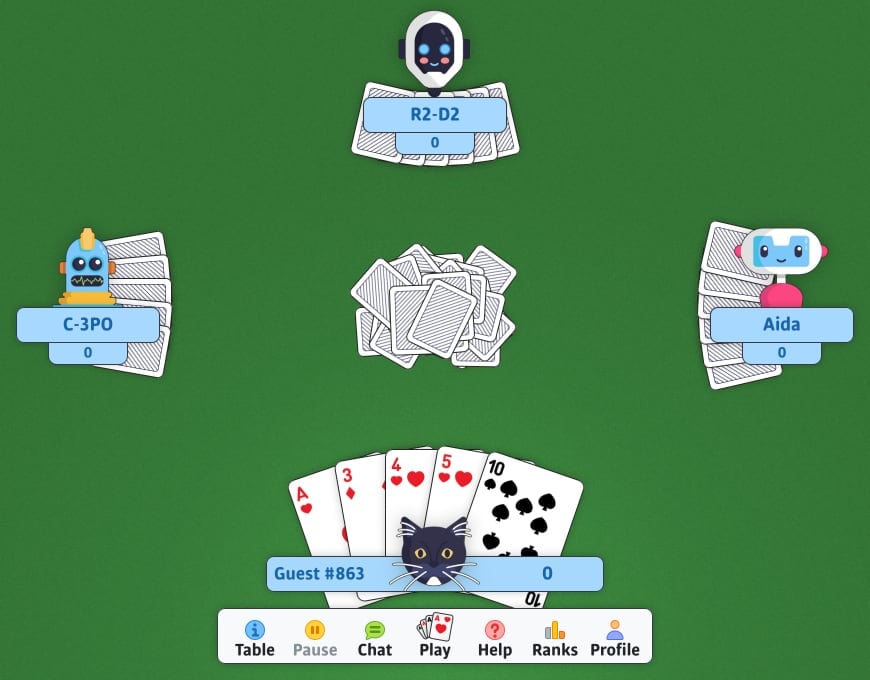 Play free Go Fish online - Go Fish card game screenshot